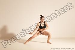 Underwear Martial art Woman White Moving poses Average long colored Dynamic poses Academic